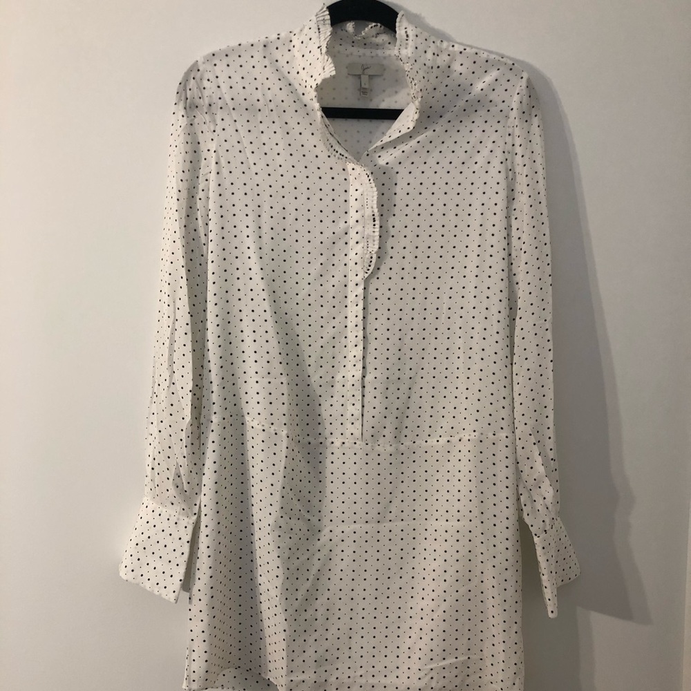 Joie White Polka Dot Midi Dress